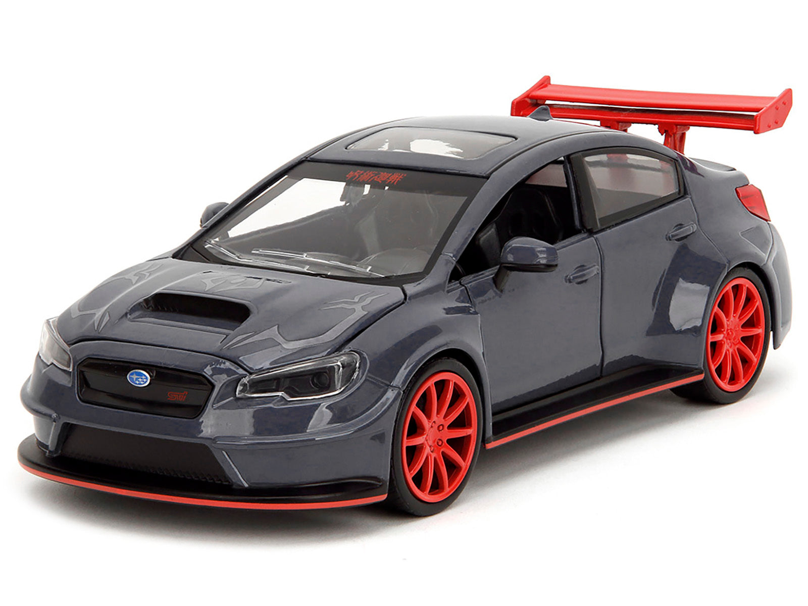 2016 Subaru WRX STI Widebody Dark Blue and Yuji Itadori Diecast Figure "Jujutsu Kaisen" (2020-2023) TV Series "Anime Hollywood Rides" Series 1/24 Diecast Model Car by Jada Jada