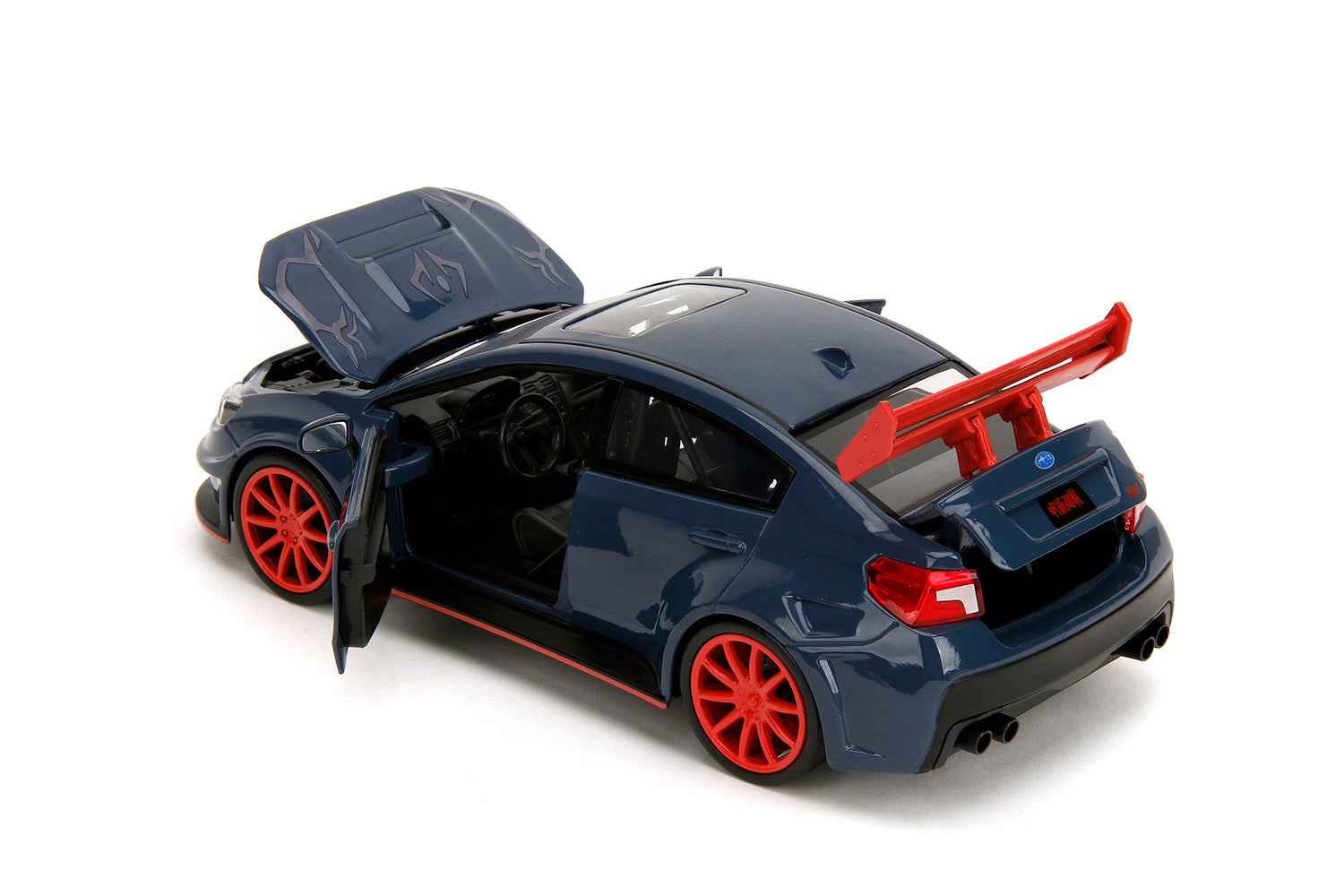 2016 Subaru WRX STI Widebody Dark Blue and Yuji Itadori Diecast Figure "Jujutsu Kaisen" (2020-2023) TV Series "Anime Hollywood Rides" Series 1/24 Diecast Model Car by Jada Jada