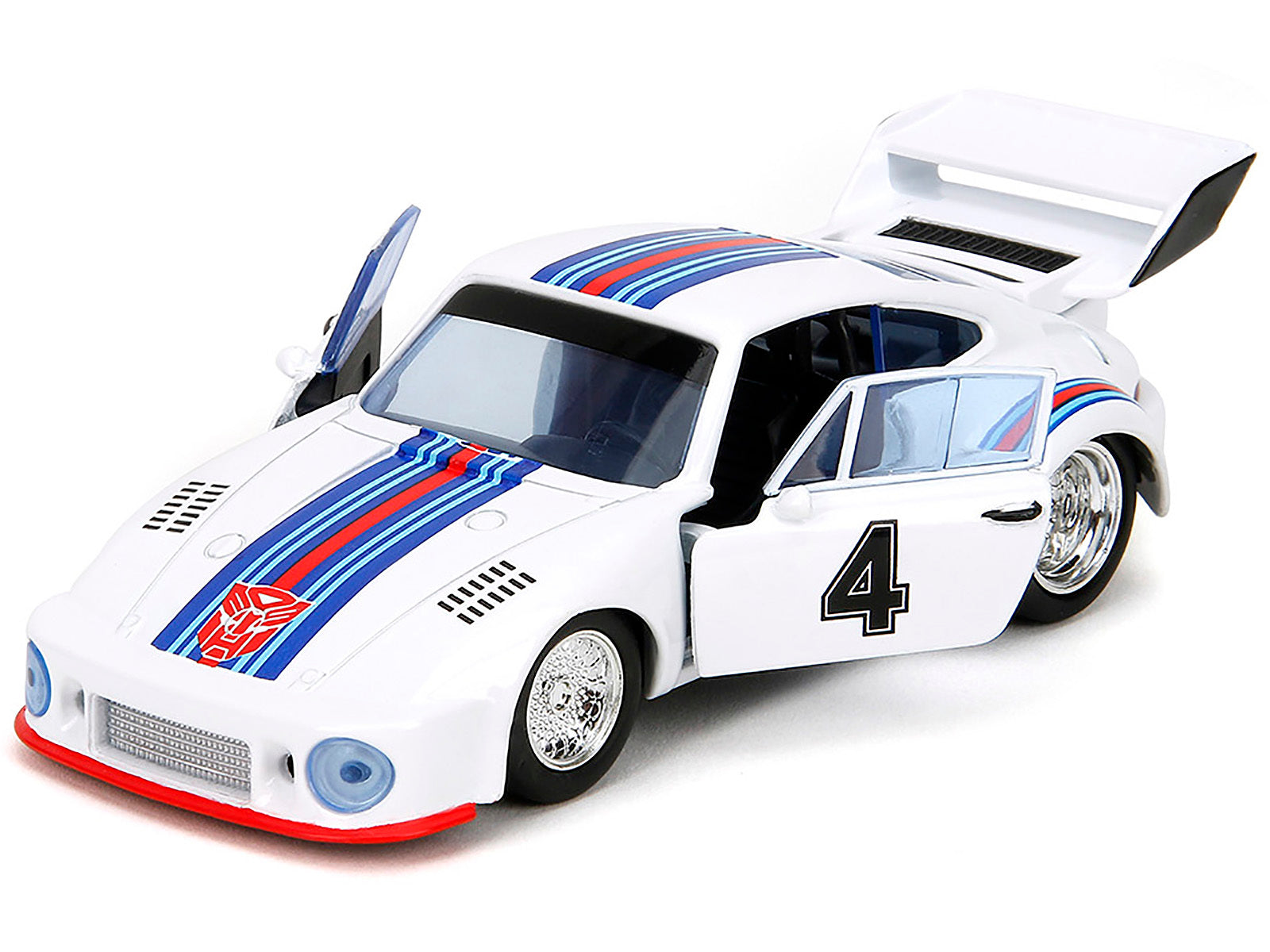 Porsche 935 Turbo #4 "Jazz" White with Blue and Red Stripes "Transformers" "Hollywood Rides" Series 1/32 Diecast Model Car by Jada Jada