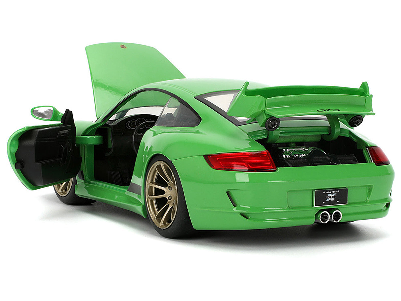 Porsche 911 GT3 (997) Green with Black Accents "Fast X" (2023) Movie "Fast & Furious" Series 1/24 Diecast Model Car by Jada Jada