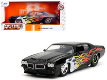 Load image into Gallery viewer, 1971 Pontiac GTO Black with Flame Graphics &quot;Bigtime Muscle&quot; Series 1/24 Diecast Model Car by Jada Jada
