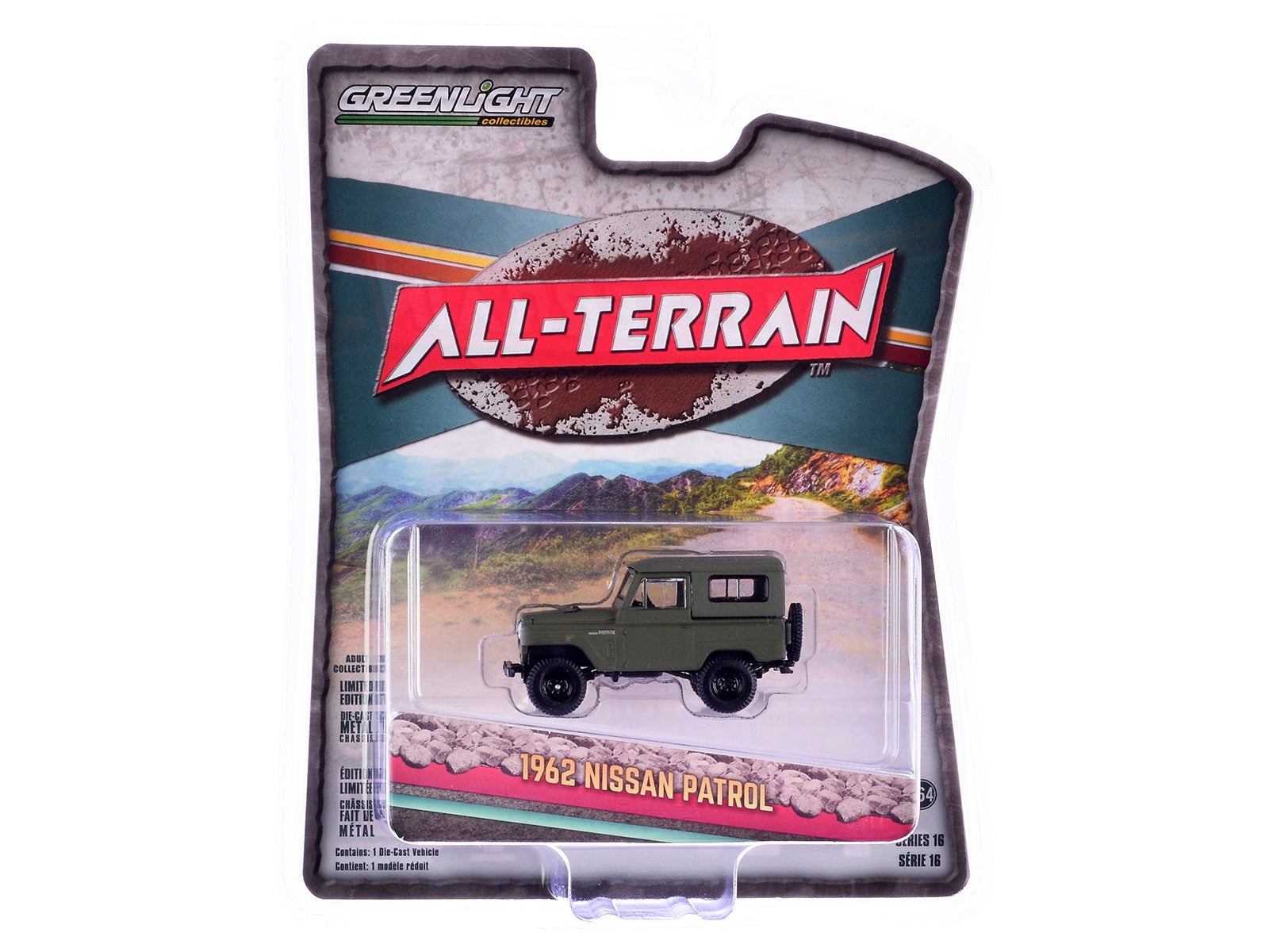 1962 Nissan Patrol Matt Olive Green "All Terrain" Series 16 1/64 Diecast Model Car by Greenlight Greenlight