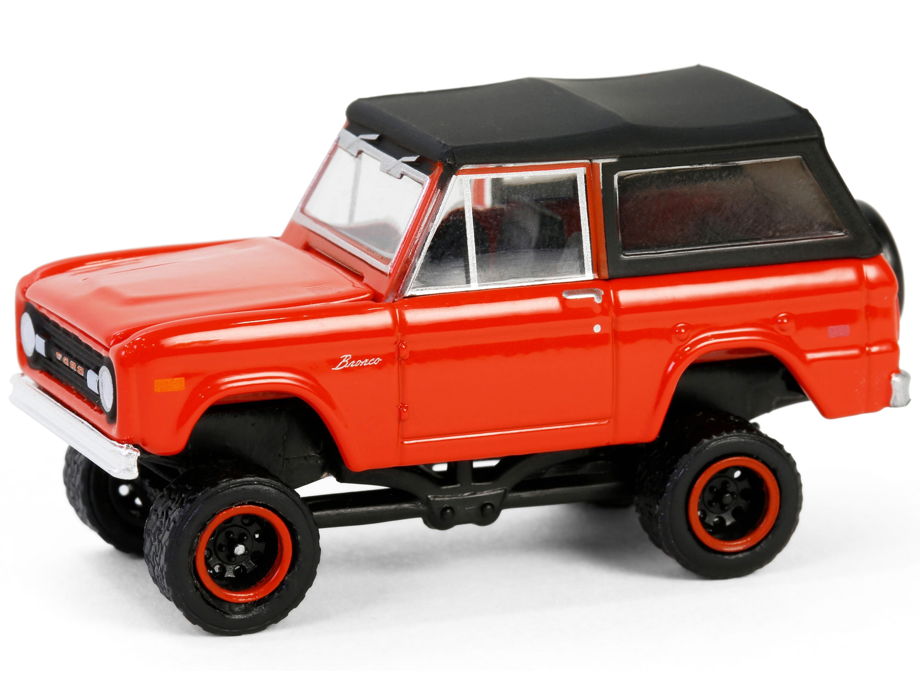 1969 Ford Bronco Poppy Red with Black Soft Top "All Terrain" Series 16 1/64 Diecast Model Car by Greenlight Greenlight