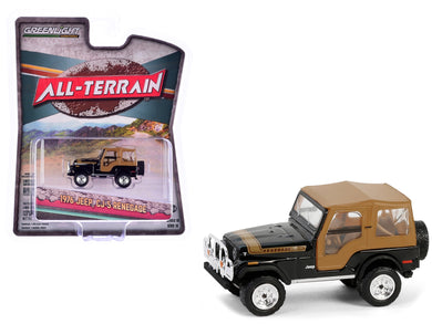 1976 Jeep CJ-5 Renegade Black with Brown Top and Stripe 