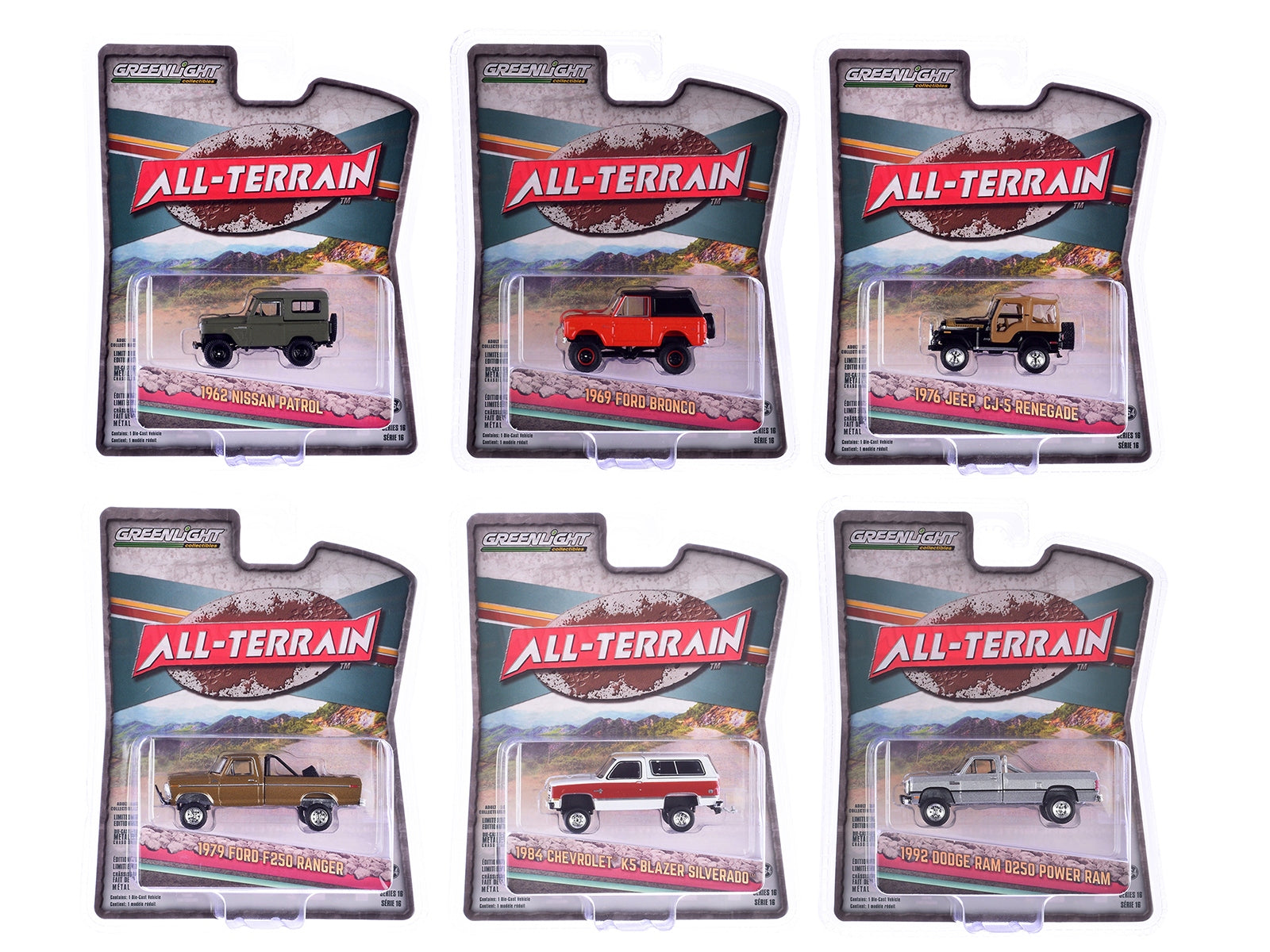 "All Terrain" Series 16 Set of 6 pieces 1/64 Diecast Model Cars by Greenlight Greenlight