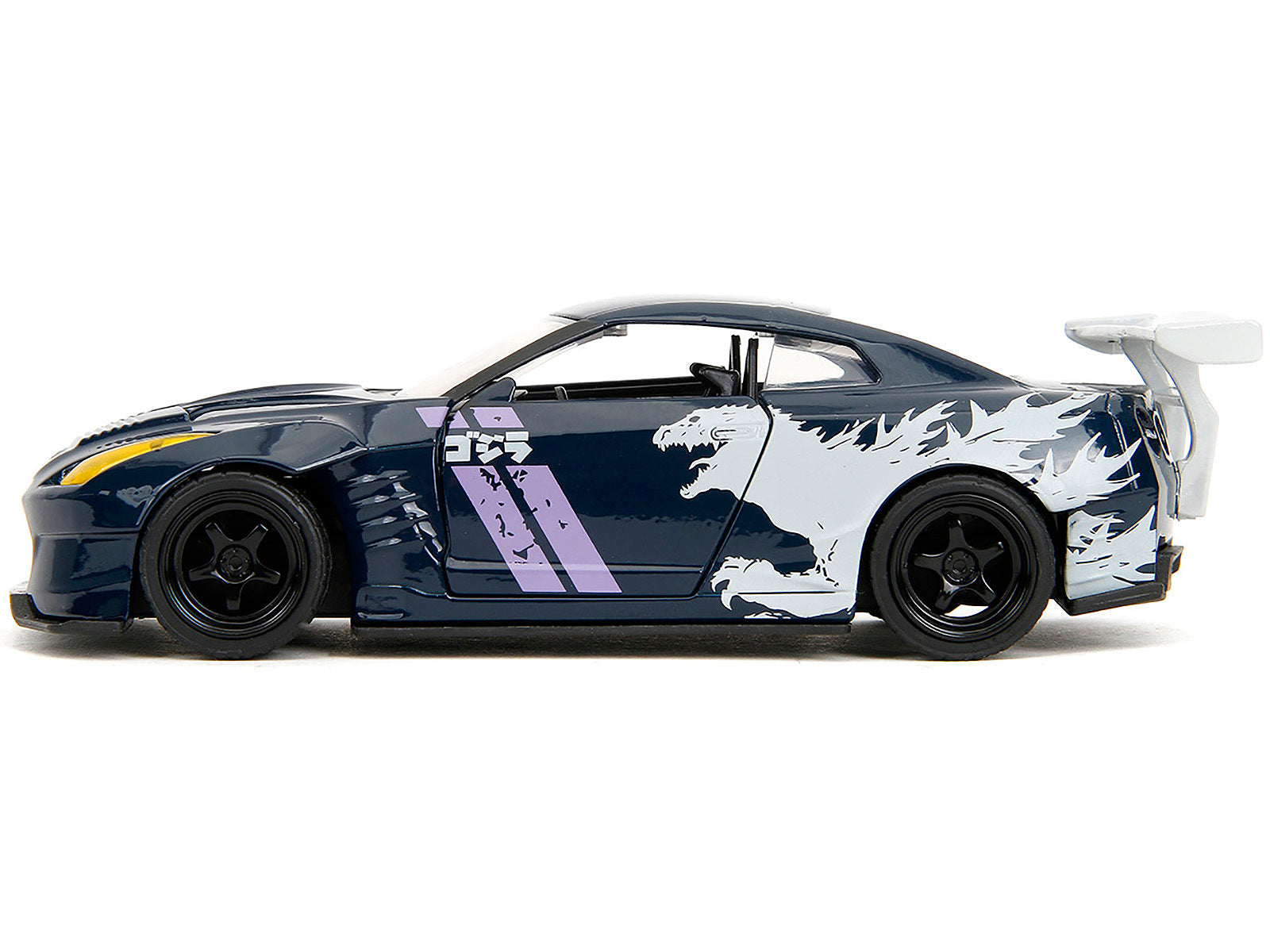 2009 Nissan GT-R (R35) Ben Sopra Dark Blue with Graphics "Godzilla" "Hollywood Rides" Series 1/32 Diecast Model Car by Jada Jada