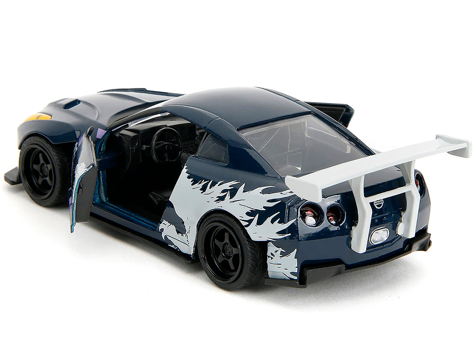 2009 Nissan GT-R (R35) Ben Sopra Dark Blue with Graphics "Godzilla" "Hollywood Rides" Series 1/32 Diecast Model Car by Jada Jada