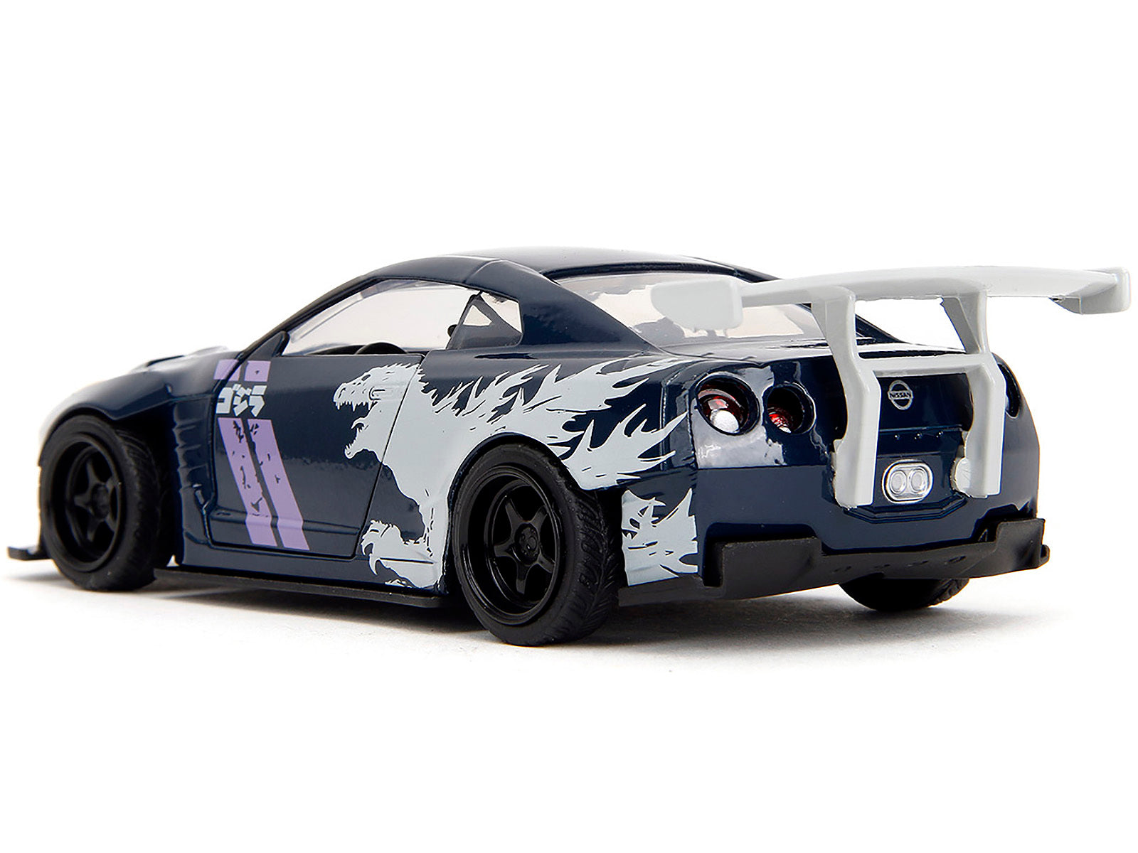 2009 Nissan GT-R (R35) Ben Sopra Dark Blue with Graphics "Godzilla" "Hollywood Rides" Series 1/32 Diecast Model Car by Jada Jada