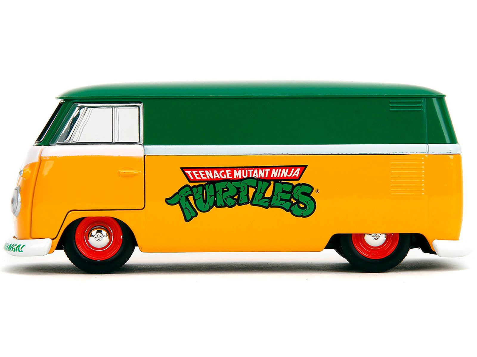 1961 Volkswagen Bus "Teenage Mutant Ninja Turtles" Green and Yellow with White Interior "Hollywood Rides" Series 1/32 Diecast Model Car by Jada Jada