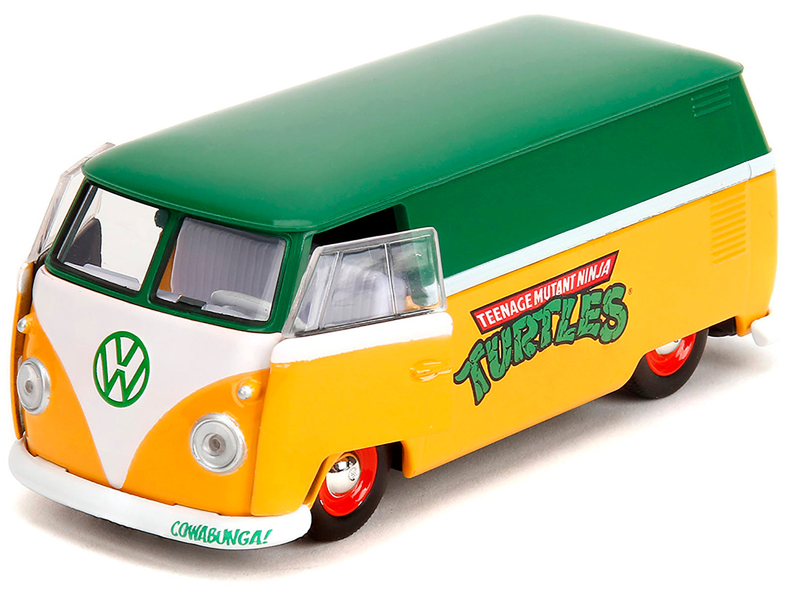 1961 Volkswagen Bus "Teenage Mutant Ninja Turtles" Green and Yellow with White Interior "Hollywood Rides" Series 1/32 Diecast Model Car by Jada Jada