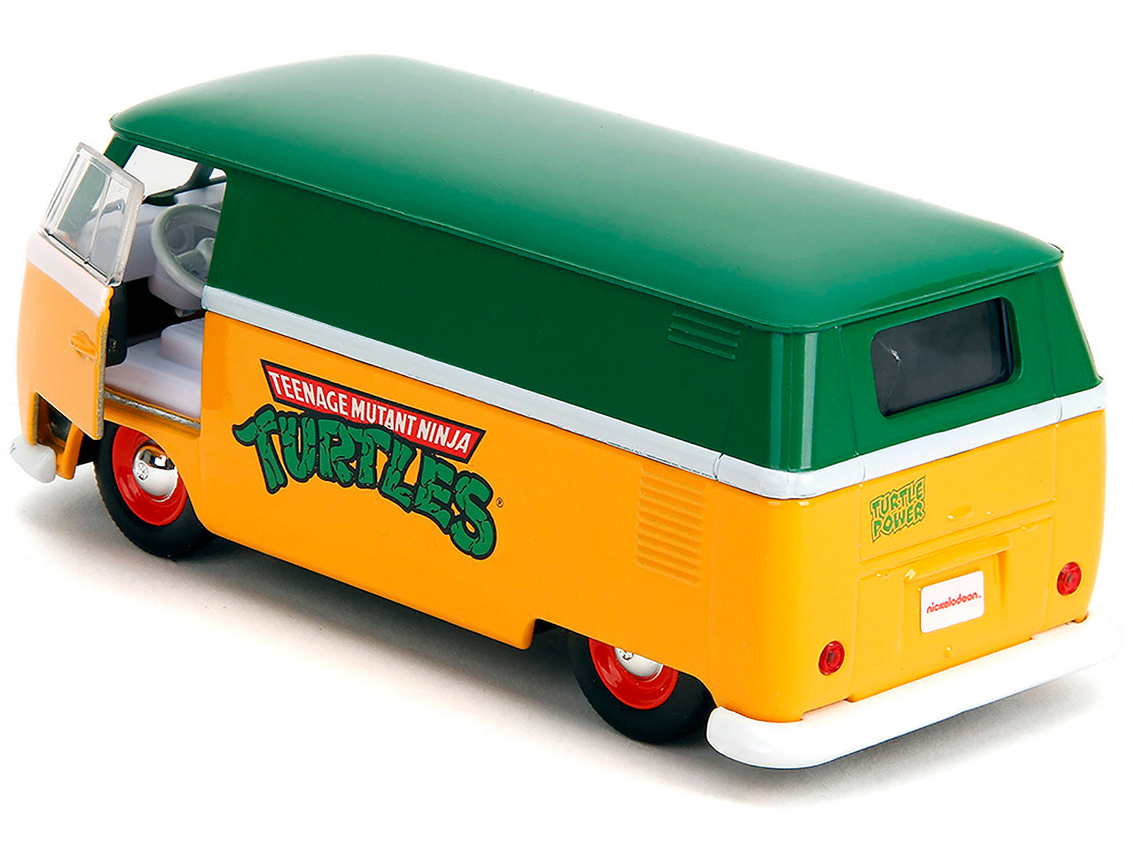 1961 Volkswagen Bus "Teenage Mutant Ninja Turtles" Green and Yellow with White Interior "Hollywood Rides" Series 1/32 Diecast Model Car by Jada Jada