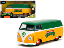 Load image into Gallery viewer, 1961 Volkswagen Bus &quot;Teenage Mutant Ninja Turtles&quot; Green and Yellow with White Interior &quot;Hollywood Rides&quot; Series 1/32 Diecast Model Car by Jada Jada
