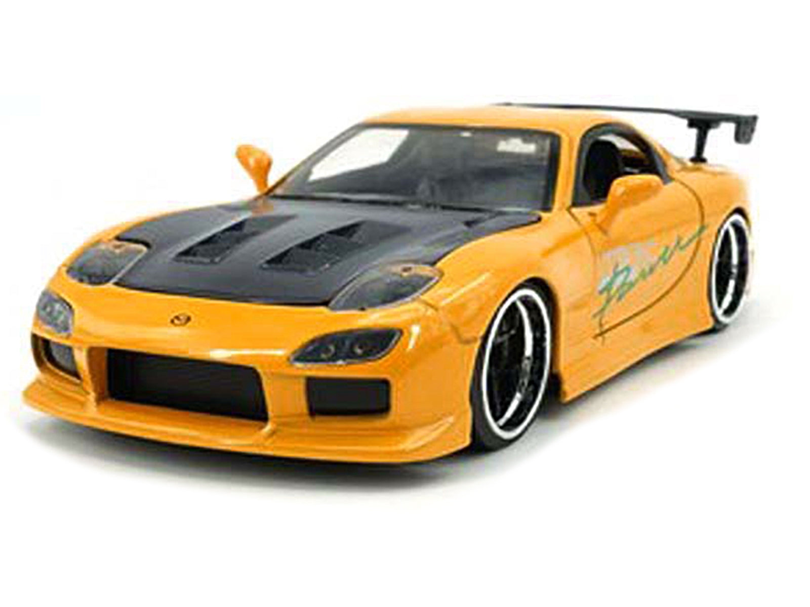 1993 Mazda RX-7 "HKS Power" Yellow with Carbon Hood "JDM Tuners" Series 1/24 Diecast Model Car by Jada Jada