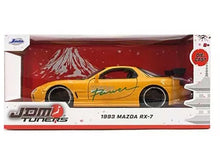 Load image into Gallery viewer, 1993 Mazda RX-7 &quot;HKS Power&quot; Yellow with Carbon Hood &quot;JDM Tuners&quot; Series 1/24 Diecast Model Car by Jada Jada
