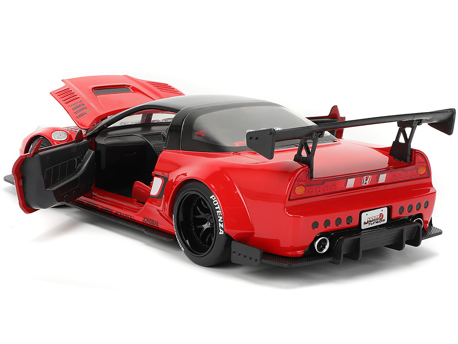 2002 Honda NSX-R RHD (Right Hand Drive) "Bridgestone" Red with Black Top and White Stripes "JDM Tuners" Series 1/24 Diecast Model Car by Jada Jada