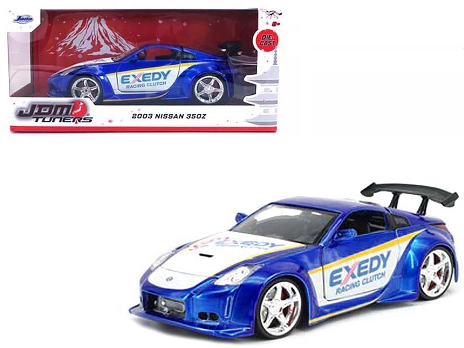 2003 Nissan 350Z "Exedy Racing Clutch" Candy Blue and White "JDM Tuners" Series 1/24 Diecast Model Car by Jada Jada