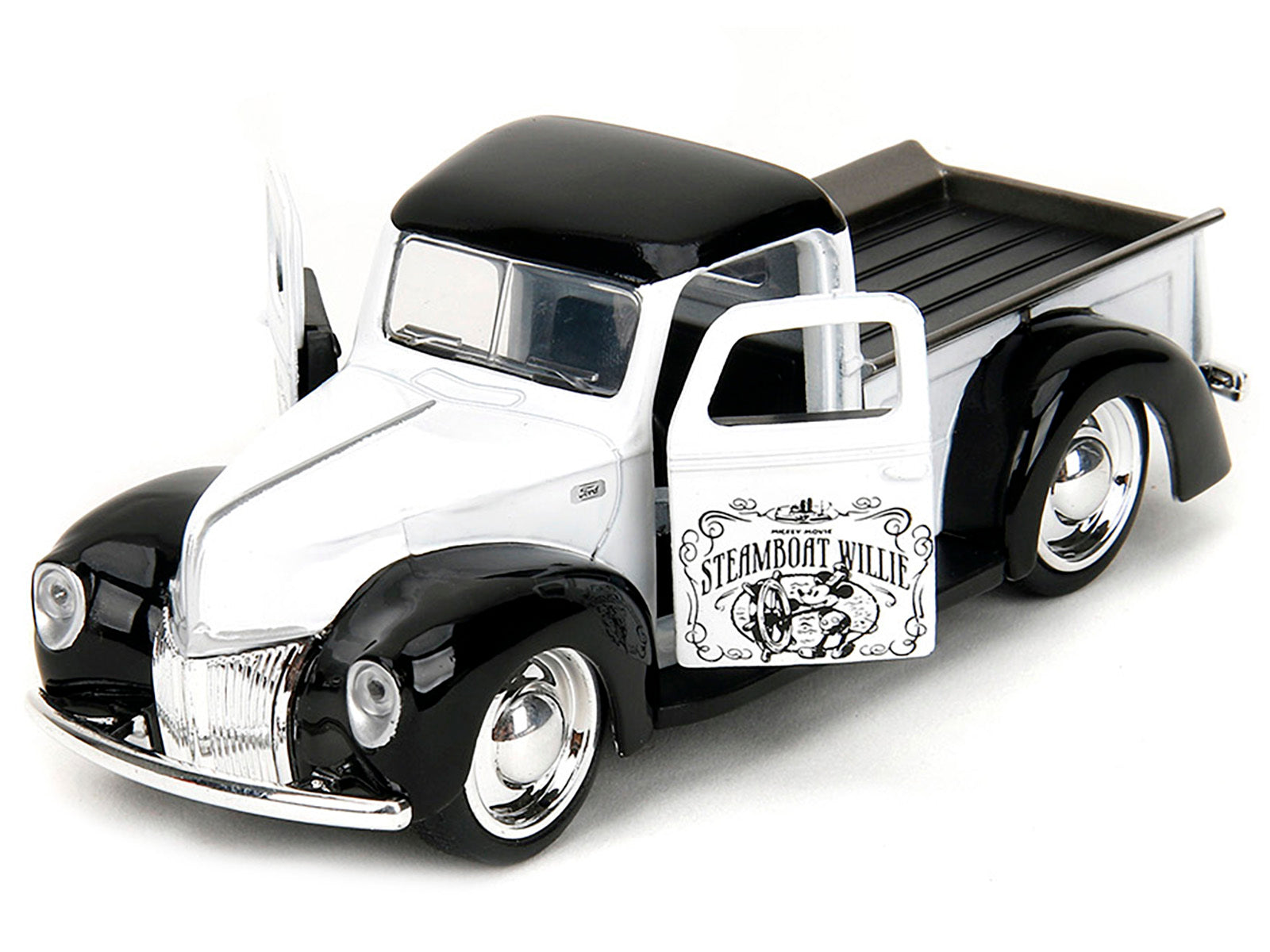 1941 Ford Pickup Truck "Mickey Mouse - Steamboat Willie" White and Black "Hollywood Rides" Series 1/32 Diecast Model Car by Jada Jada