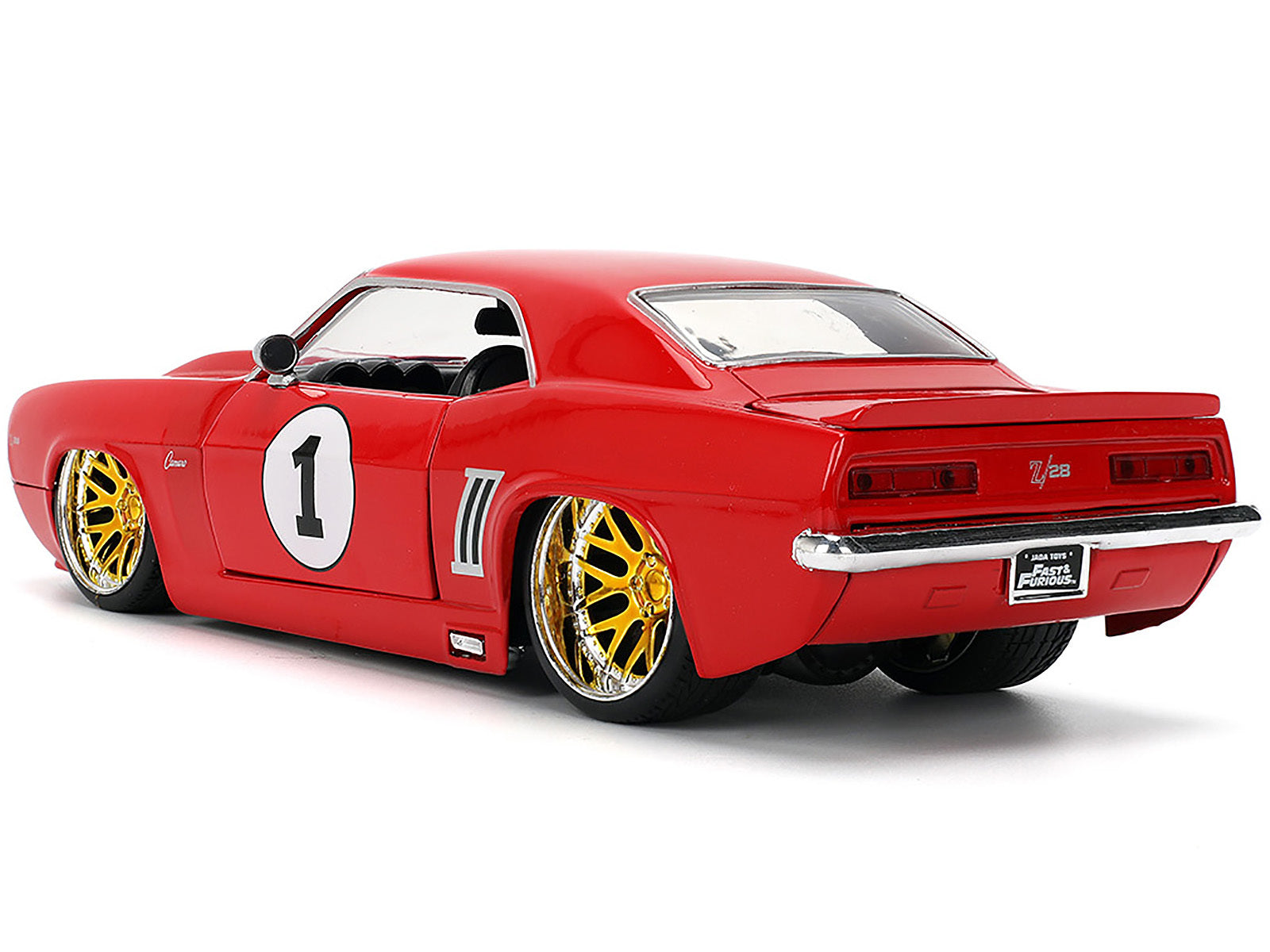 1969 Chevrolet Camaro #1 Red with White Stripes "Fast & Furious" Series 1/24 Diecast Model Car by Jada Jada