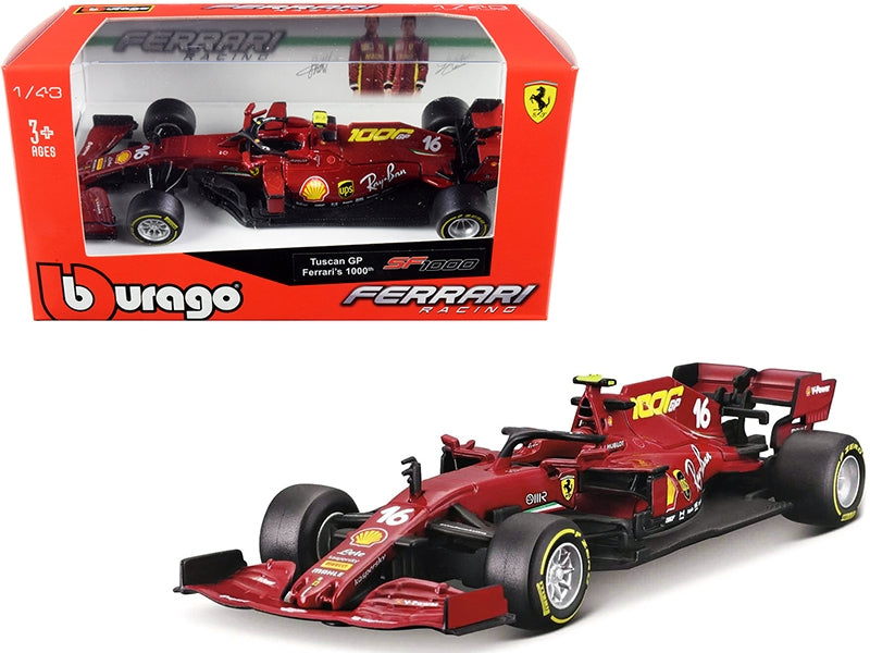 Ferrari SF1000 #16 Charles Leclerc Tuscan GP Formula One F1 (2020) "Ferrari's 1000th Race" 1/43 Diecast Model Car by Bburago Bburago