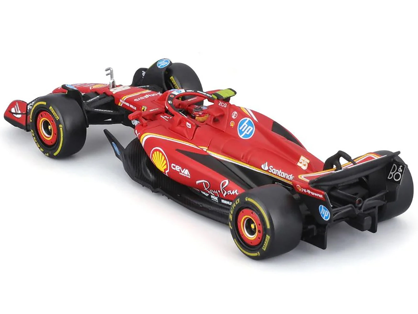 Ferrari SF-24 #55 Carlos Sainz "Formula One F1 World Championship" (2024) with Display Case "Formula Racing" Series 1/43 Diecast Model Car by Bburago Bburago