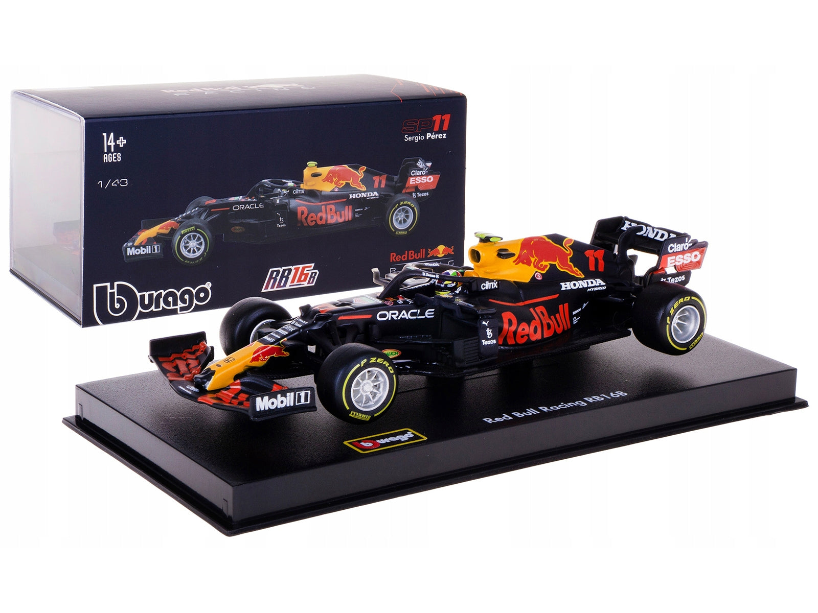 Honda Red Bull Racing RB16B #11 Sergio Perez Formula One F1 (2021) with Display Case 1/43 Diecast Model Car by Bburago Bburago