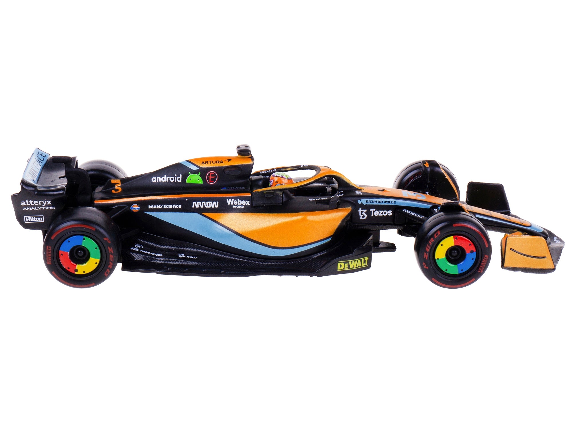 McLaren MCL36 #3 Daniel Ricciardo Formula One F1 "Australian GP" (2022) with Display Case 1/43 Diecast Model Car by Bburago Bburago