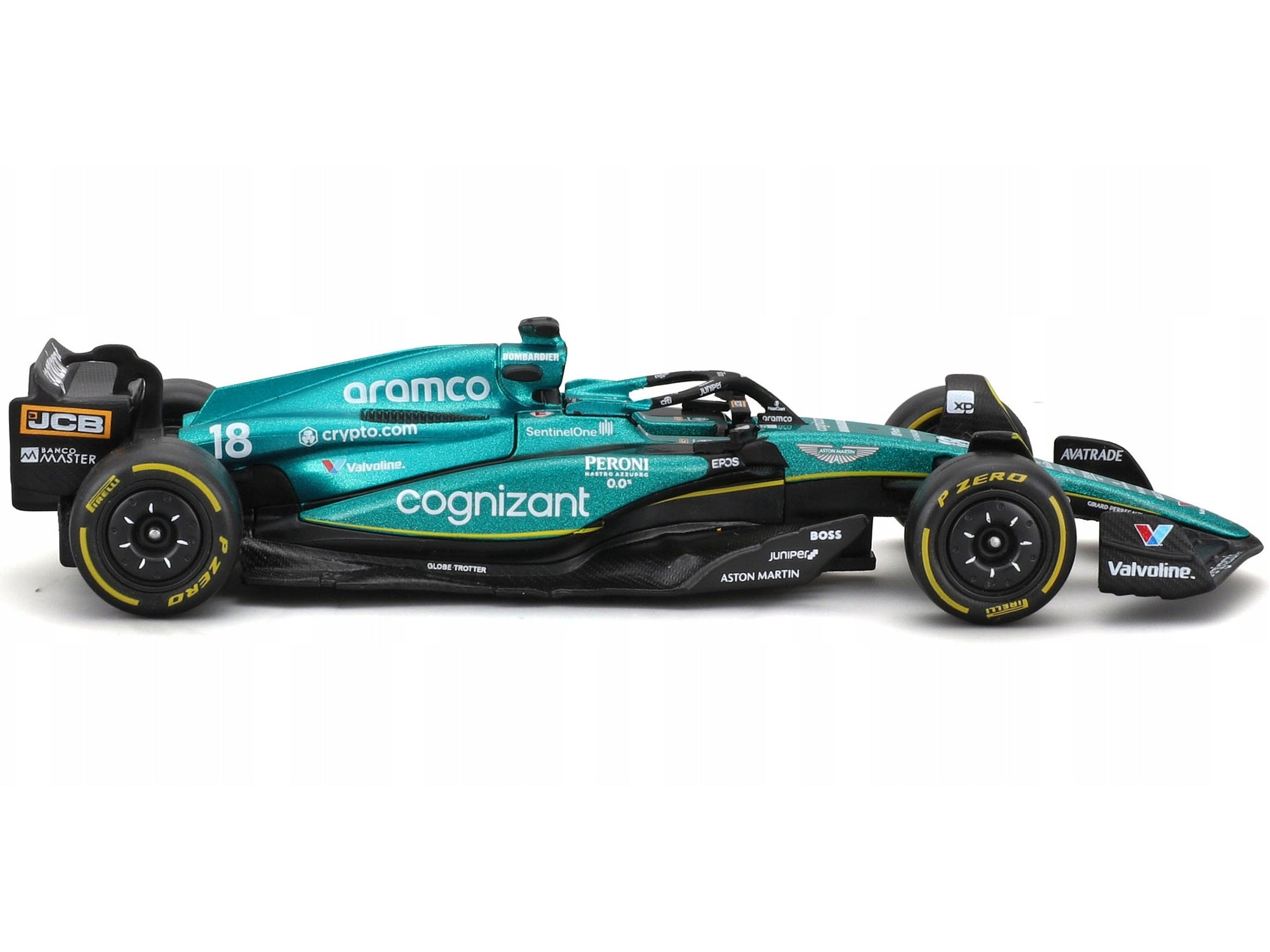 Aston Martin AMR23 #18 Lance Stroll "Cognizant Aramco F1 Team" Formula One F1 World Championship (2023) "Race" Series 1/43 Diecast Model Car by Bburago Bburago