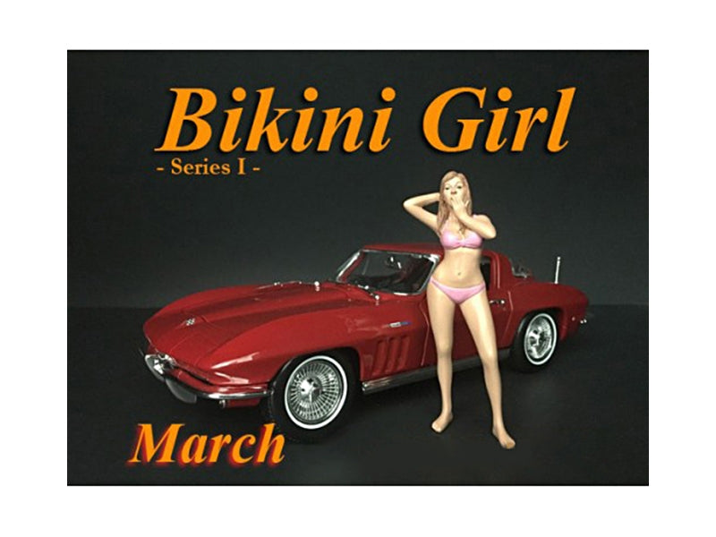 March Bikini Calendar Girl Figure for 1/24 Scale Models by American Diorama American Diorama