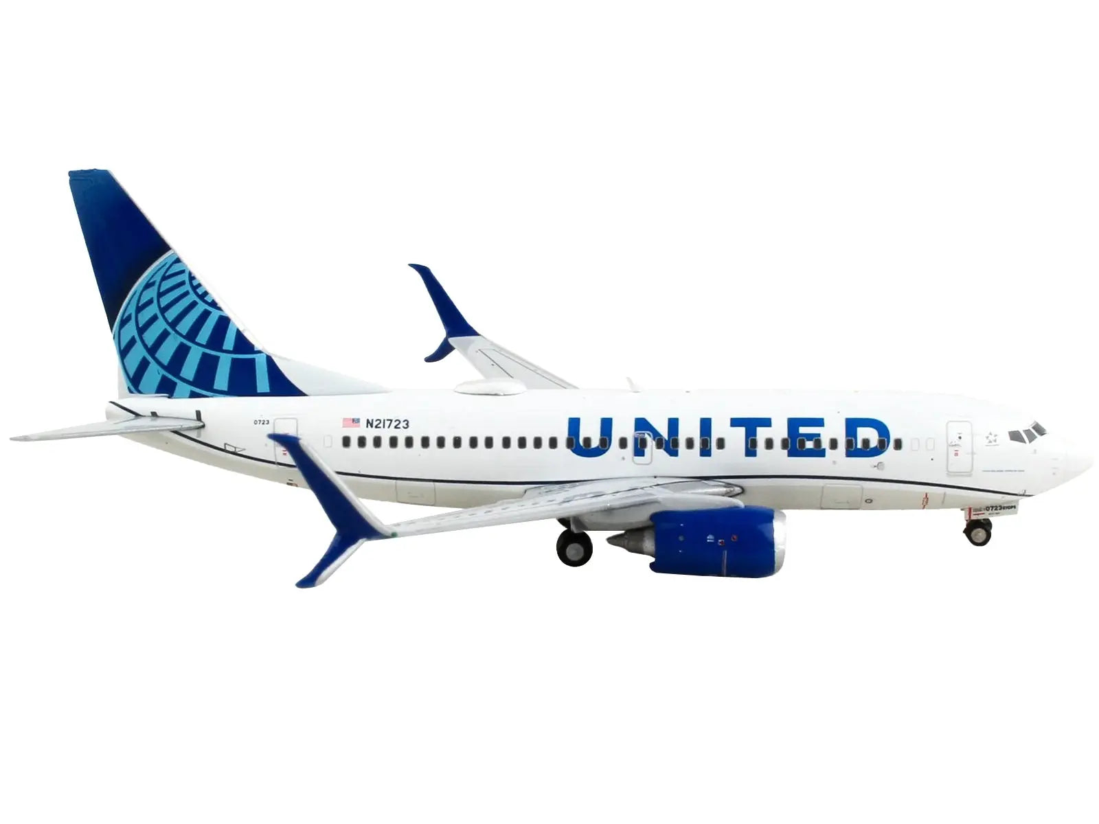Boeing 737-700 Commercial Aircraft "United Airlines" White with Blue 1/400 Diecast Model Airplane by GeminiJets GeminiJets