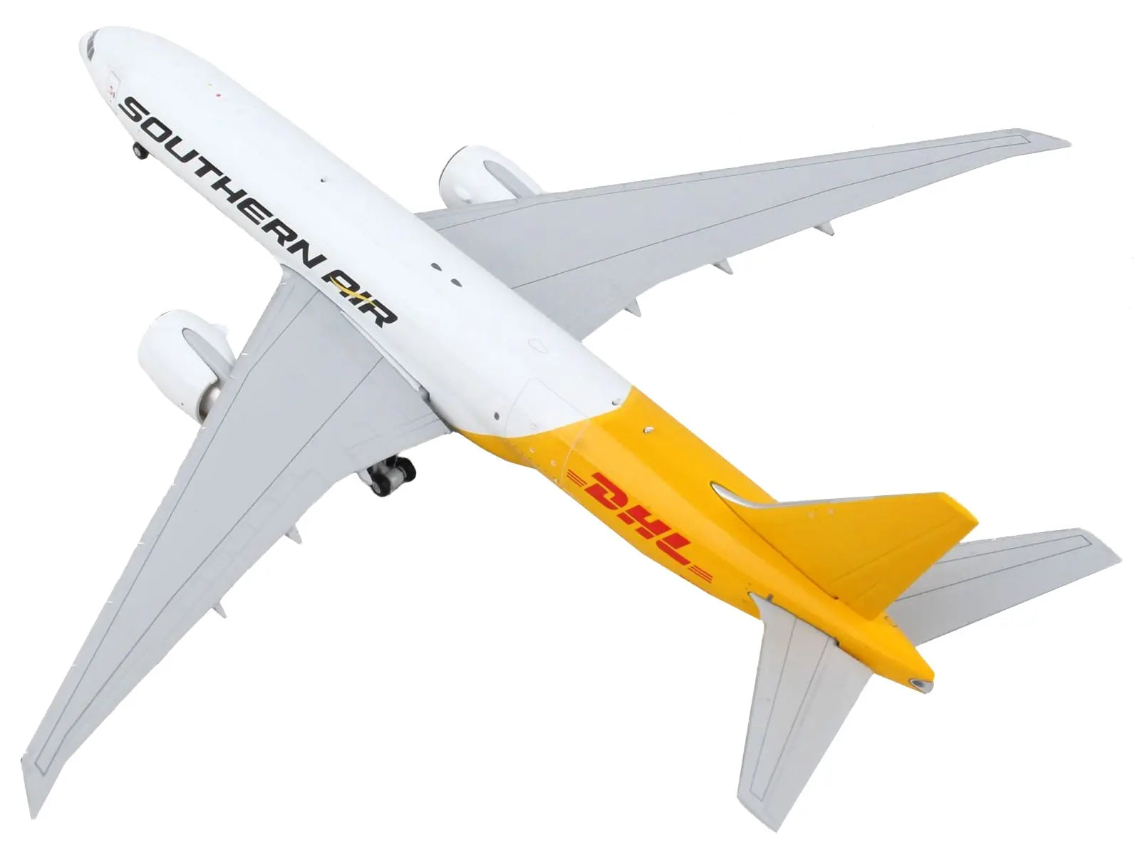 Boeing 777F Commercial Aircraft "Southern Air - DHL" White and Yellow 1/400 Diecast Model Airplane by GeminiJets GeminiJets