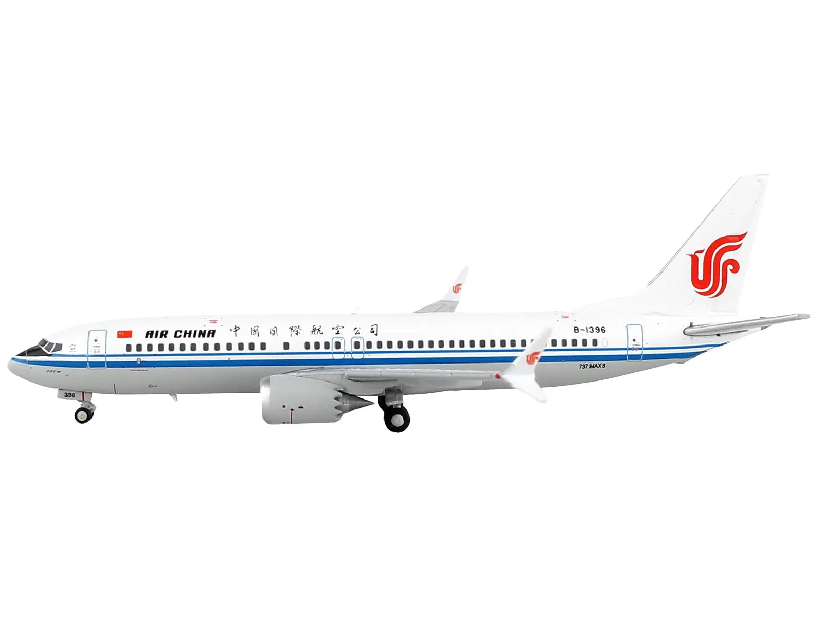 Boeing 737 MAX 8 Commercial Aircraft "Air China" White with Blue Stripes 1/400 Diecast Model Airplane by GeminiJets - DREAMLAND DIE CAST