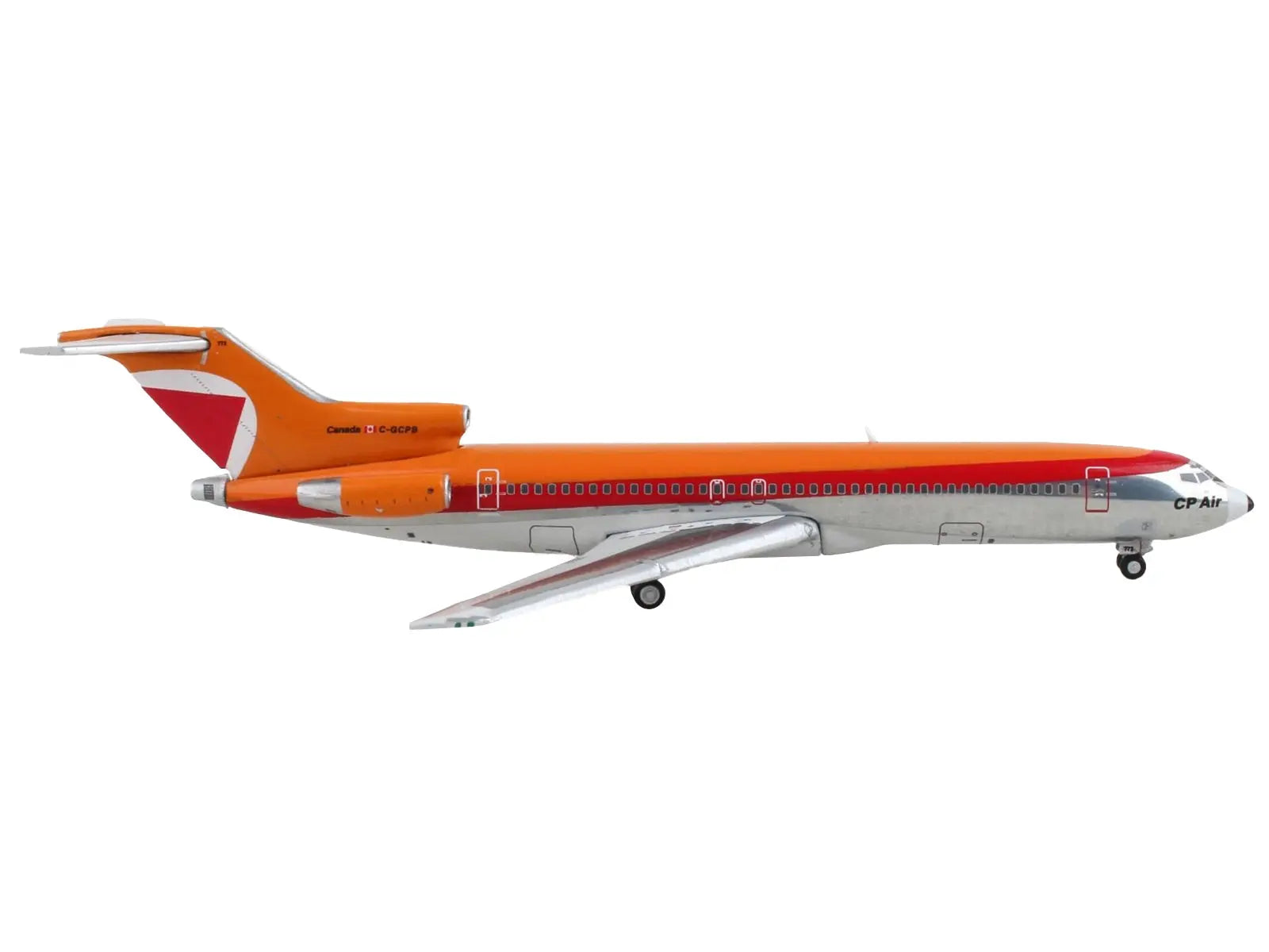 Boeing 727-200 Commercial Aircraft "CP Air" Orange and Silver with Red Stripes 1/400 Diecast Model Airplane by GeminiJets GeminiJets