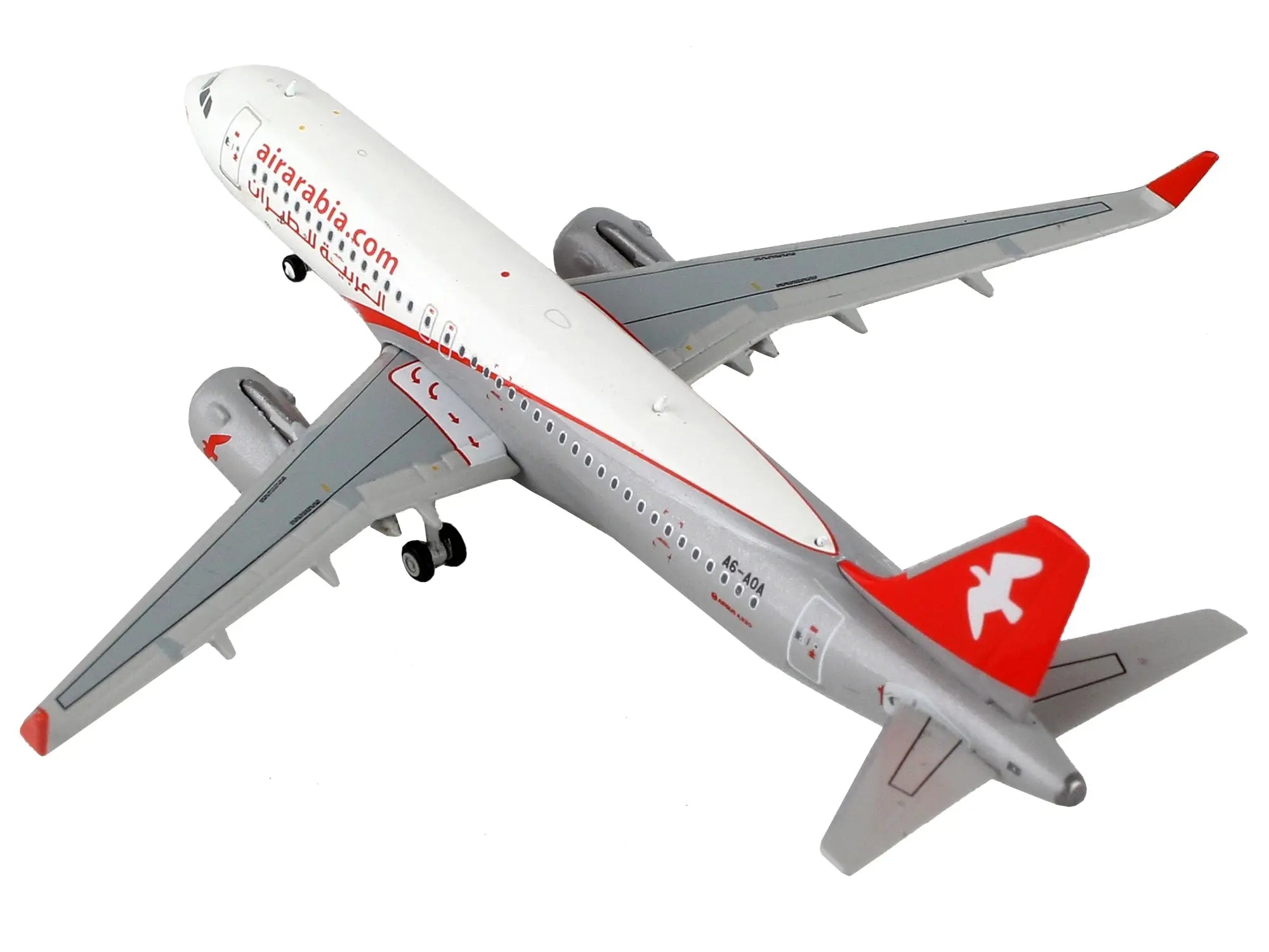 Airbus A320 Commercial Aircraft "Air Arabia" White and Gray with Red Tail 1/400 Diecast Model Airplane by GeminiJets GeminiJets