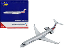 Load image into Gallery viewer, Bombardier CRJ700 Commercial Aircraft &quot;American Airlines - American Eagle&quot; Silver with Striped Tail 1/400 Diecast Model Airplane by GeminiJets GeminiJets
