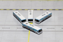 Load image into Gallery viewer, Cobus 3000 Passenger Bus White and Blue with Graphics &quot;US Airways Shuttle Bus - Greener Transit&quot; 4 Piece Set 1/400 Diecast Models by GeminiJets GeminiJets
