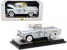 Load image into Gallery viewer, 1958 Chevrolet Apache Cameo Pickup Truck &quot;Mooneyes&quot; Light Gray with White Top Limited Edition to 6650 pieces Worldwide 1/24 Diecast Model Car by M2 Machines M2
