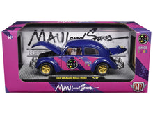 Load image into Gallery viewer, 1952 Volkswagen Beetle Deluxe Model &quot;Maui &amp; Sons&quot; Purple Metallic with Graphics Limited Edition to 6650 pieces Worldwide 1/24 Diecast Model Car by M2 Machines M2
