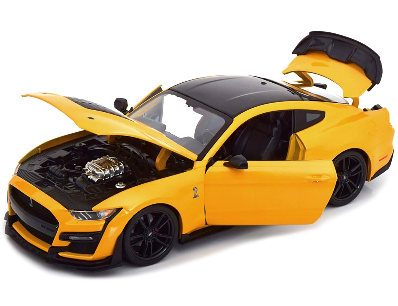 2020 Ford Mustang Shelby GT500 Yellow with Black Top "Special Edition" 1/18 Diecast Model Car by Maisto Maisto