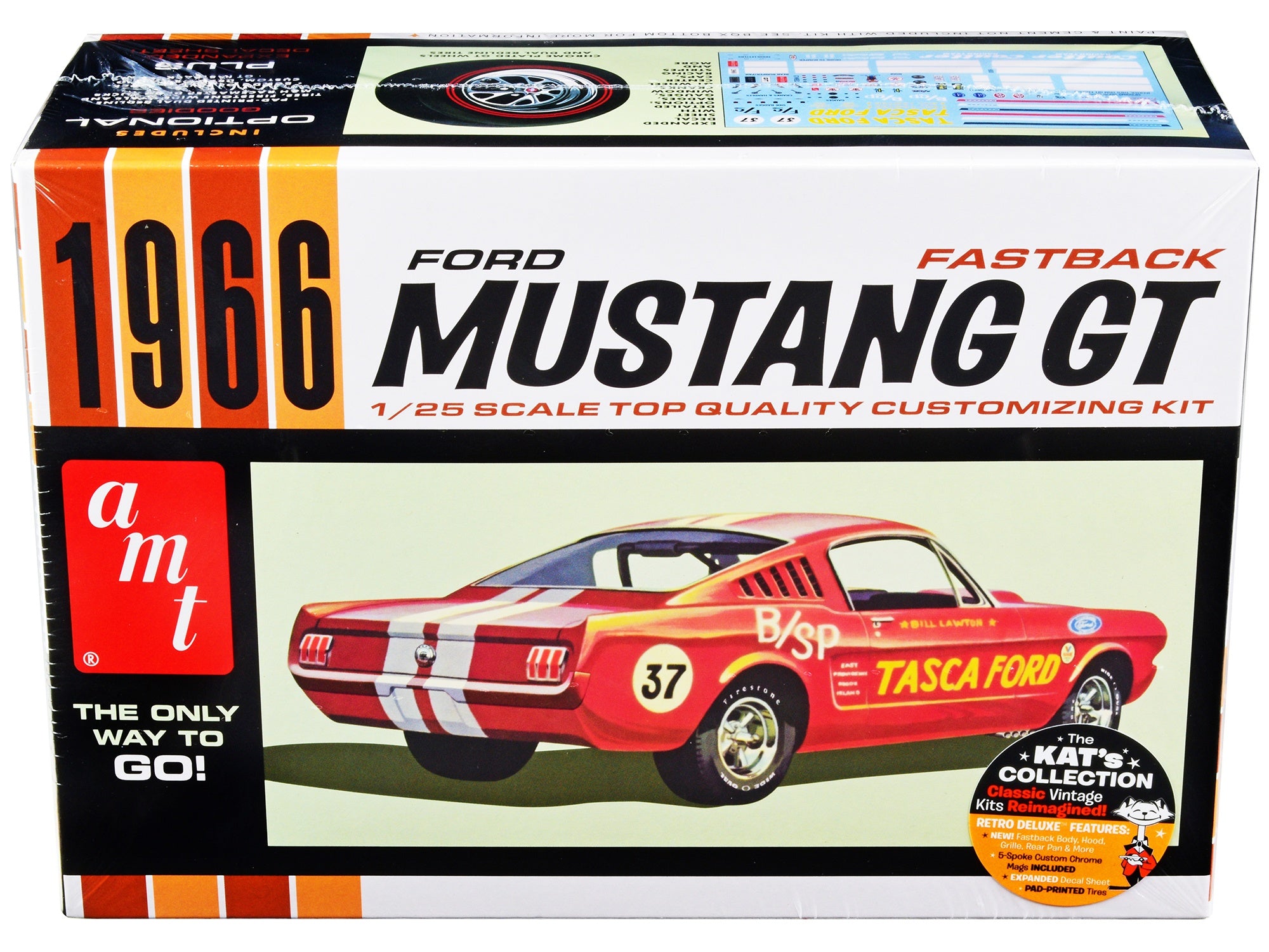 Skill 2 Model Kit 1966 Ford Mustang GT Fastback 1/25 Scale Model by AMT AMT