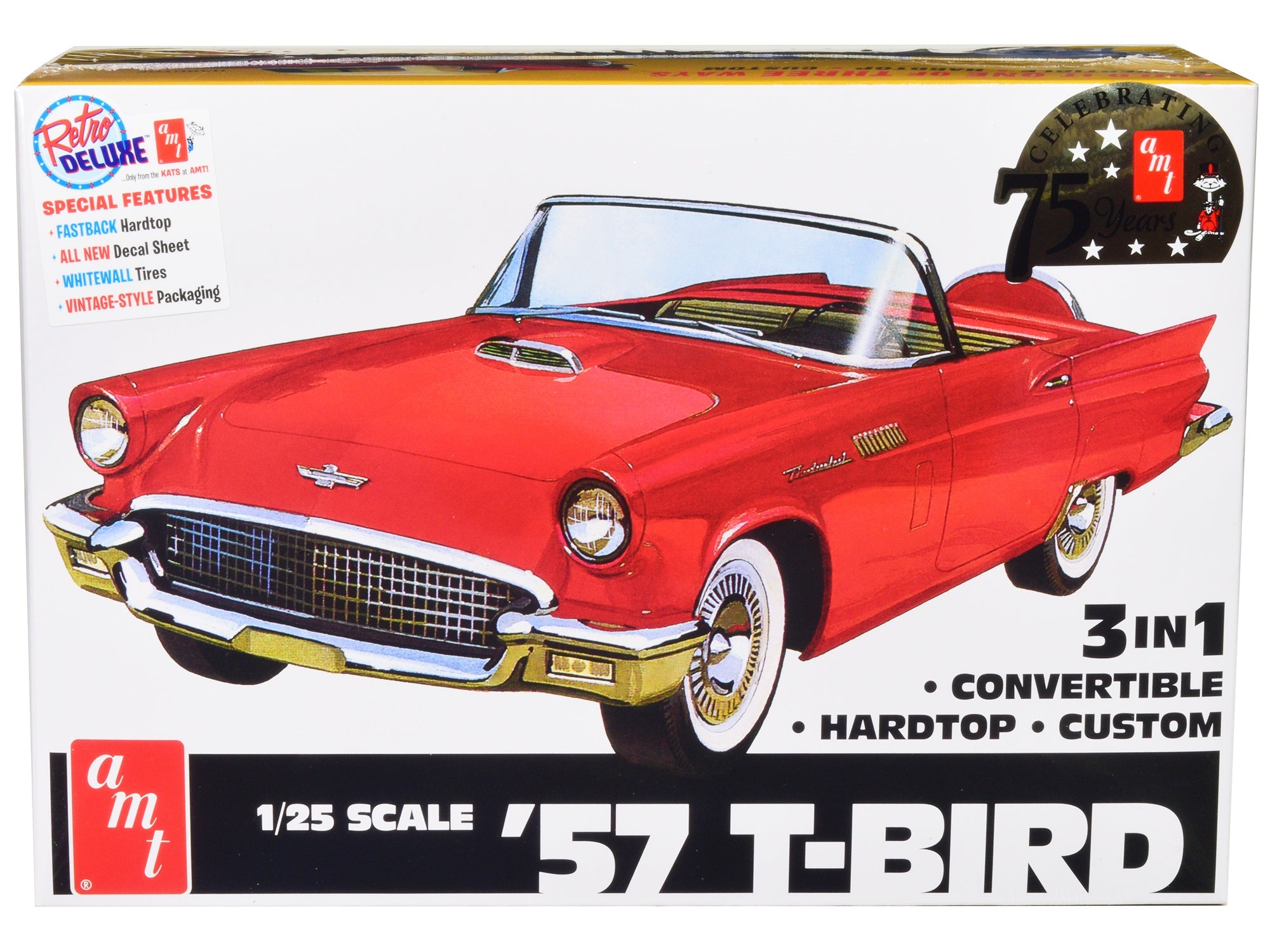 Skill 2 Model Kit 1957 Ford Thunderbird 3-in-1 Kit 1/25 Scale Model by AMT AMT