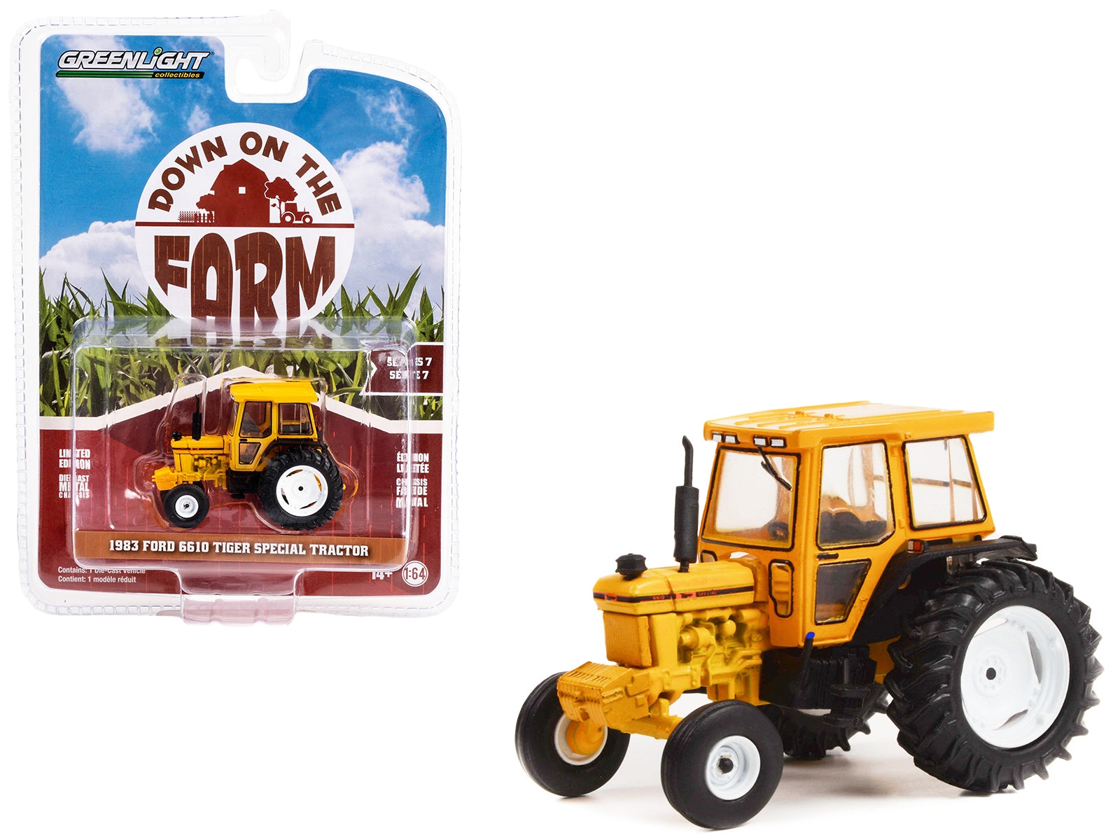 1983 Ford 6610 Tiger Special Tractor Yellow "Down on the Farm" Series 7 1/64 Diecast Model by Greenlight Greenlight