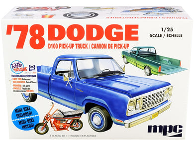 Skill 2 Model Kit 35.15Dodge D100 Pickup Truck with Mini Bike 1/25 Scale Model by MPC MPC