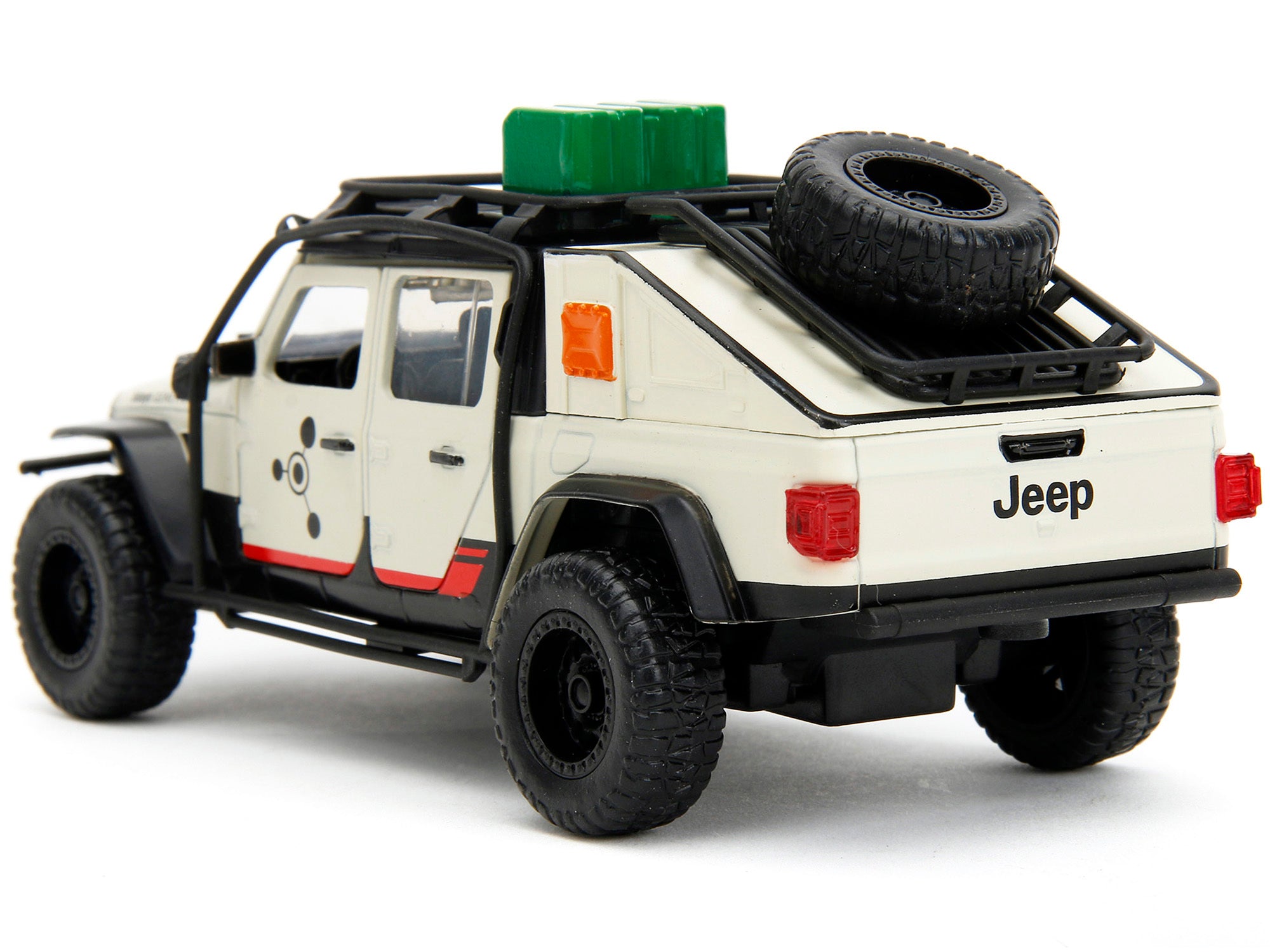 Jeep Gladiator Pickup Truck with Equipment Shell Beige with Graphics "Biosyn Genetics" "Jurassic World Dominion" (2022) Movie "Hollywood Rides" Series 1/32 Diecast Model Car by Jada Jada