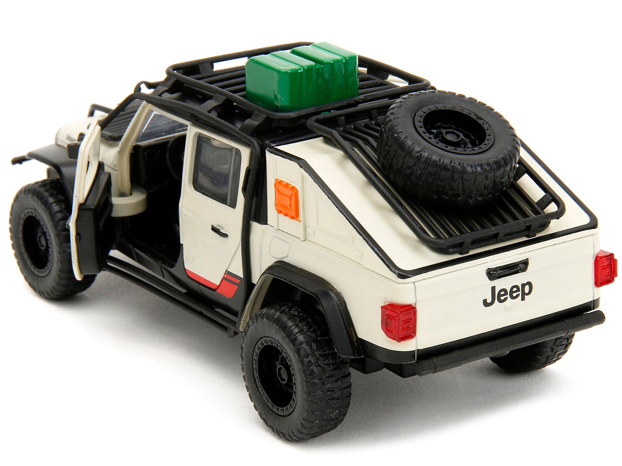 Jeep Gladiator Pickup Truck with Equipment Shell Beige with Graphics "Biosyn Genetics" "Jurassic World Dominion" (2022) Movie "Hollywood Rides" Series 1/32 Diecast Model Car by Jada Jada