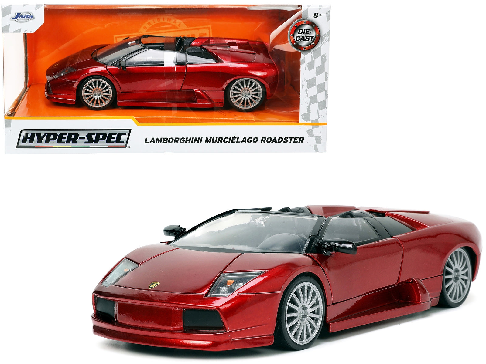 Lamborghini Murcielago Roadster Red Metallic "Hyper-Spec" Series 1/24 Diecast Model Car by Jada Jada