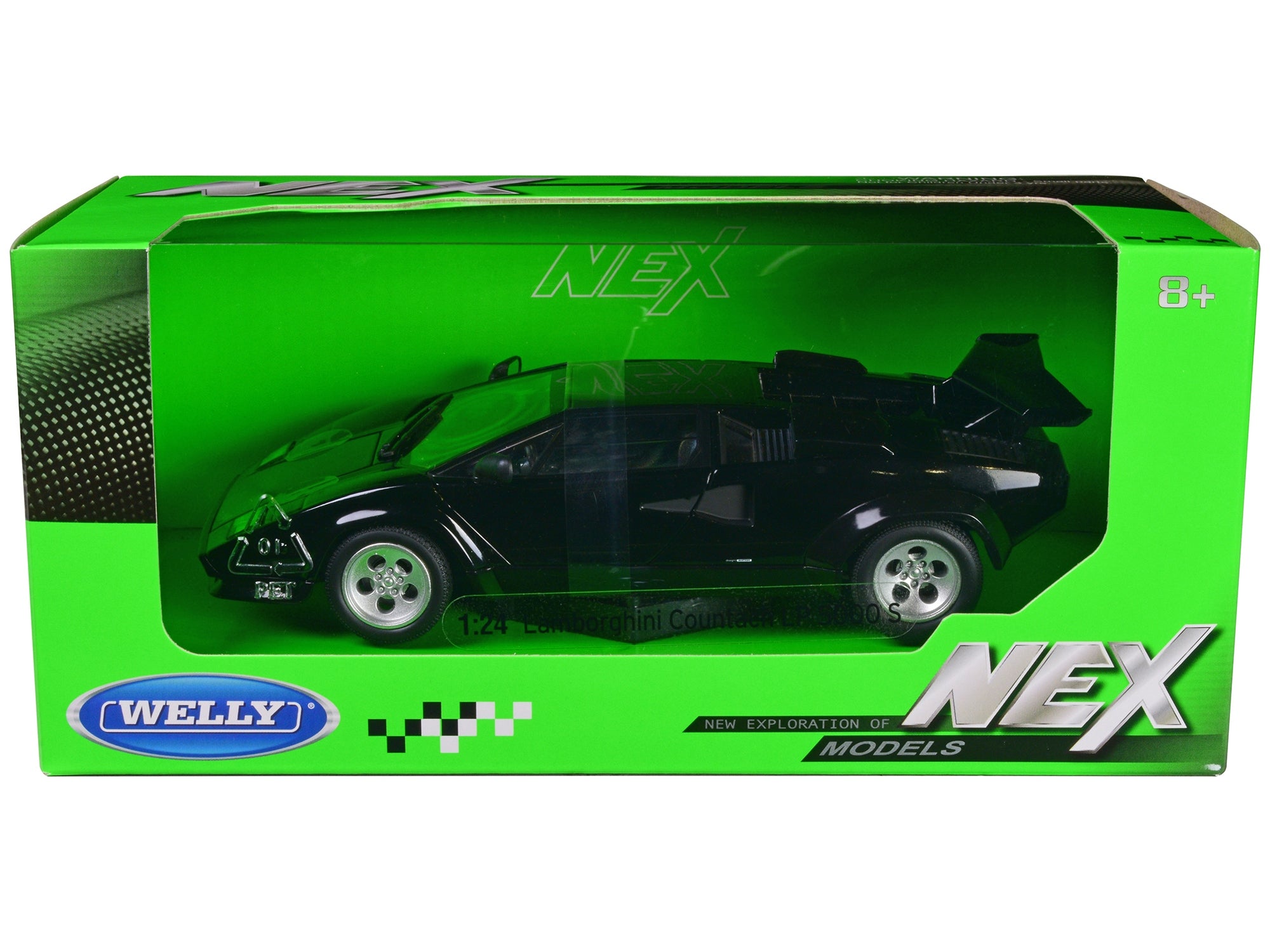 Lamborghini Countach LP 5000 S Black "NEX Models" Series 1/24 Diecast Model Car by Welly Welly