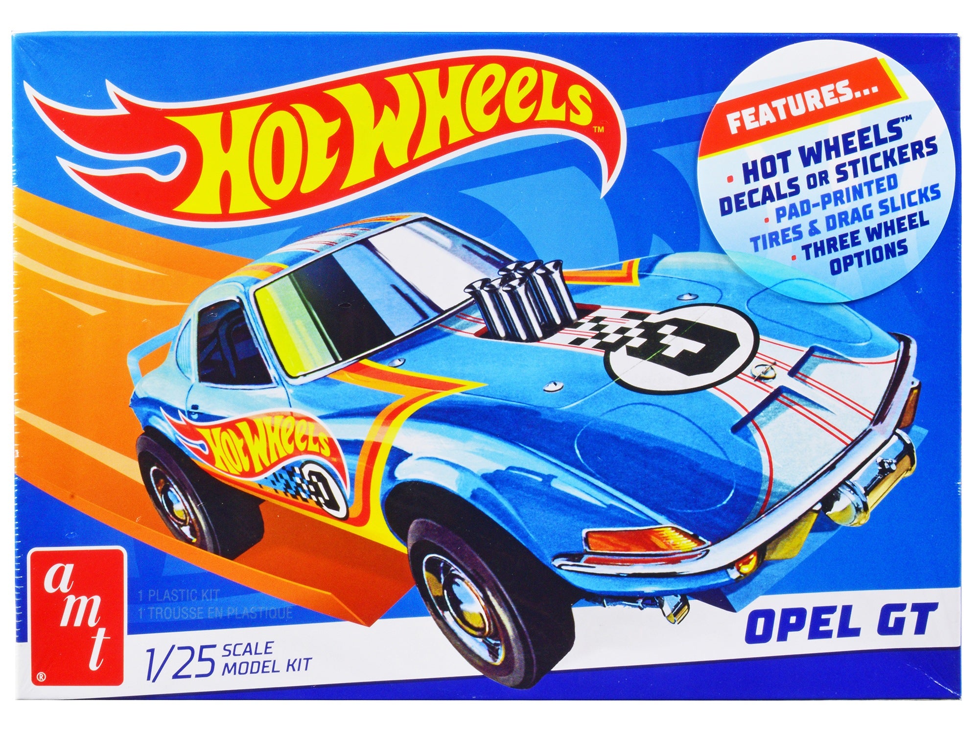 Skill 2 Model Kit Hot Wheels Opel GT 3-in-1 Kit 1/25 Scale Model by AMT AMT