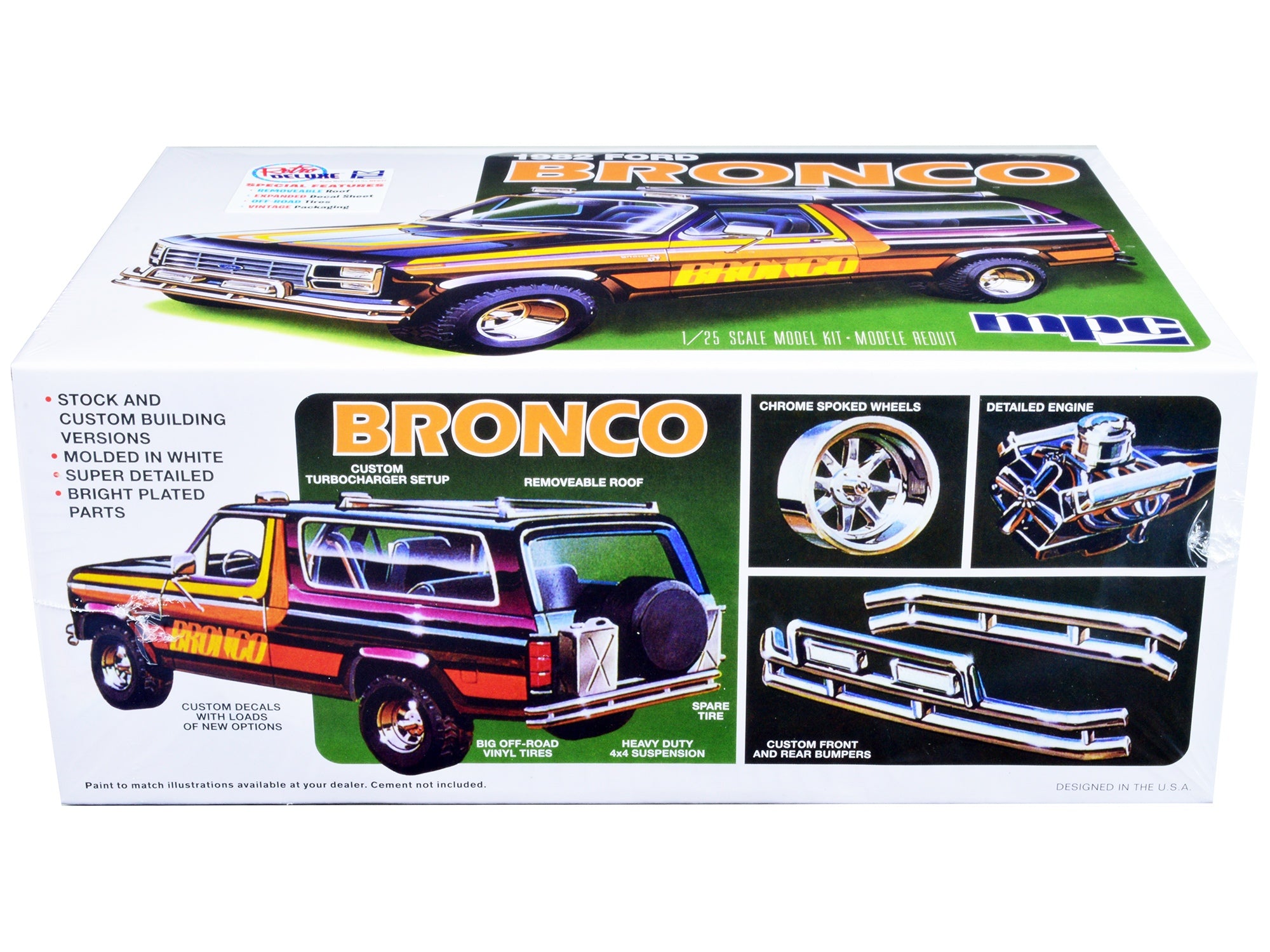 Skill 2 Model Kit 1982 Ford Bronco 1/25 Scale Model by MPC MPC