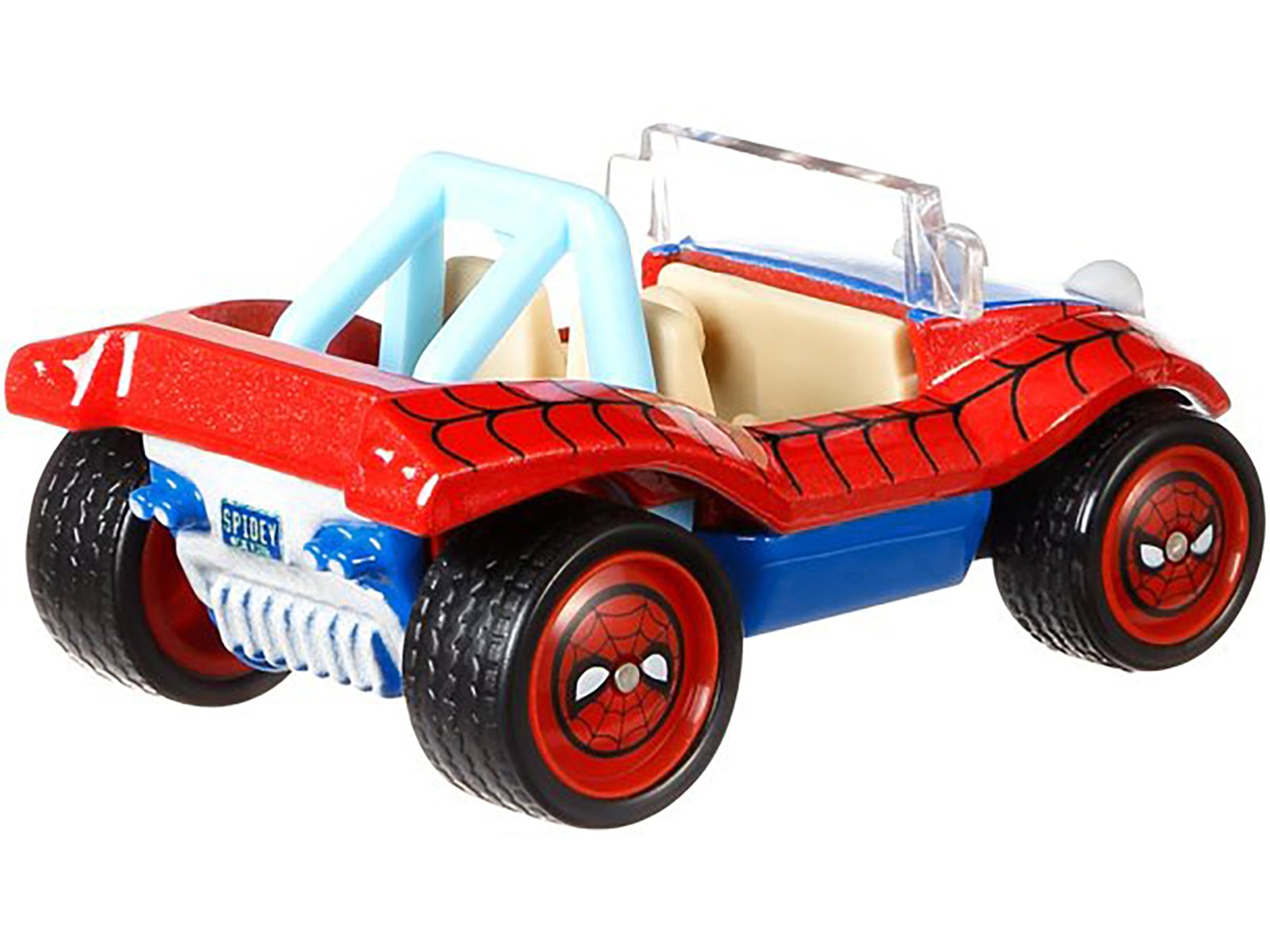 Spider Mobile Red and Blue with Graphics "The Amazing Spider-Man" "Marvel" Diecast Model Car by Hot Wheels Hotwheels