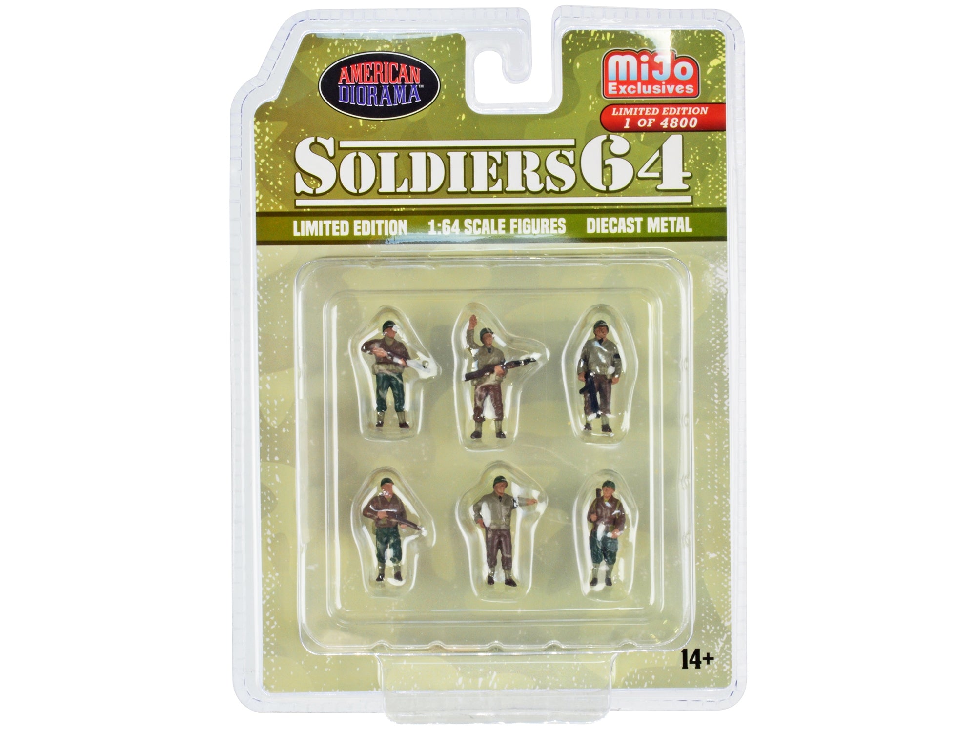 "Soldiers 64" 6 piece Diecast Set Military Figures Limited Edition to 4800 pieces Worldwide for 1/64 Scale Models by American Diorama American Diorama